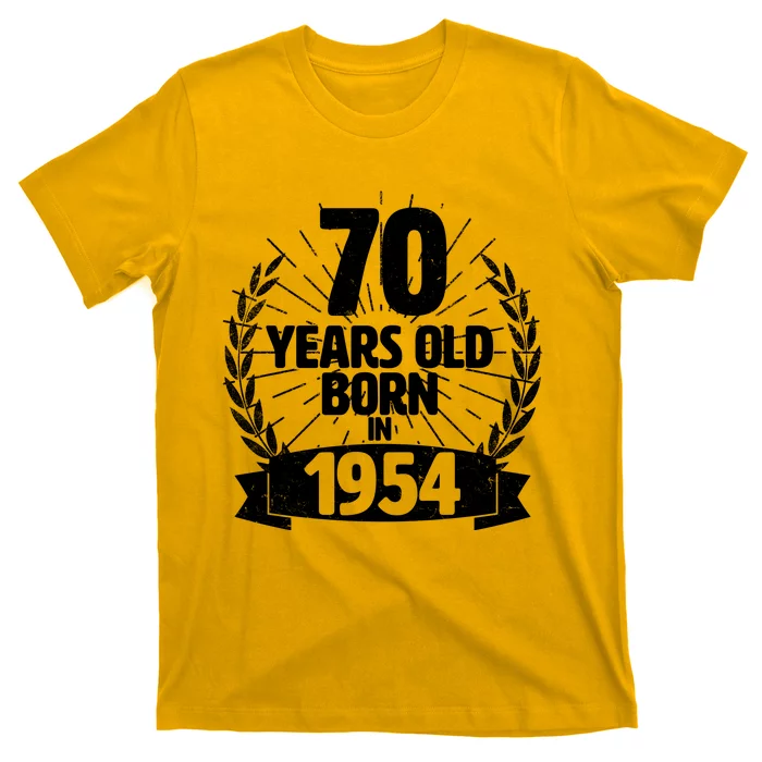 Vintage Wreath 70 Years Old Born In 1954 Birthday T-Shirt