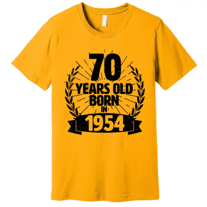 Vintage Wreath 70 Years Old Born In 1954 Birthday Premium T-Shirt