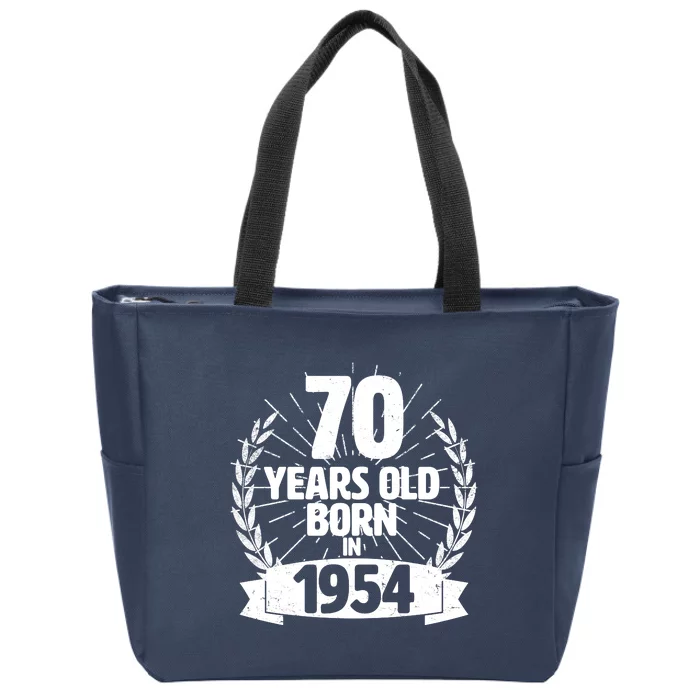 Vintage Wreath 70 Years Old Born In 1954 Birthday Zip Tote Bag