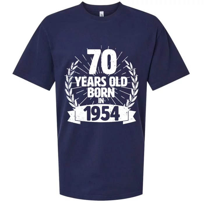 Vintage Wreath 70 Years Old Born In 1954 Birthday Sueded Cloud Jersey T-Shirt