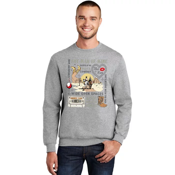 Vintage Western 90s Country Music Retro Cowboy Cowgirl Tall Sweatshirt