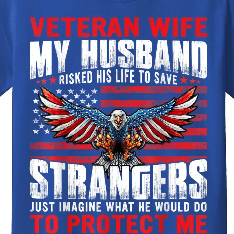 Veteran Wife Army Husband Soldier Saying Cool Military Usa Kids T-Shirt