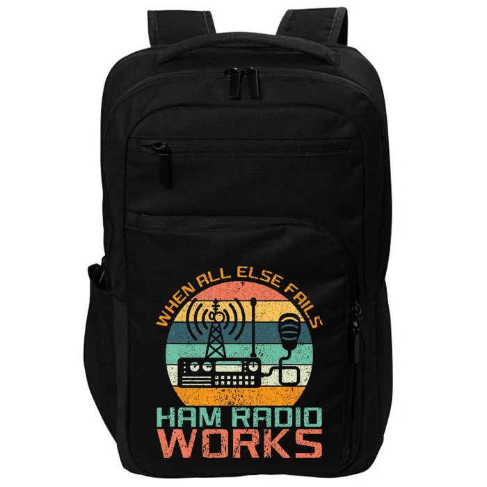 Vintage When All Else Fails Ham Radio Works Amateur Radio Impact Tech Backpack