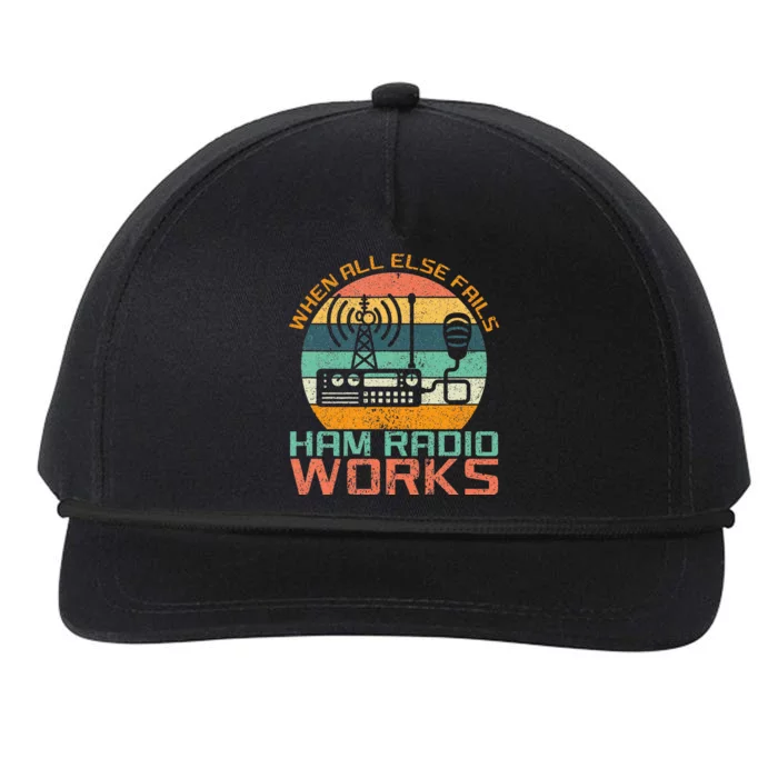 Vintage When All Else Fails Ham Radio Works Amateur Radio Snapback Five-Panel Rope Hat