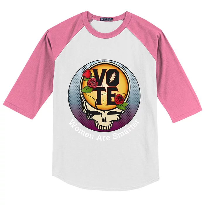 Vote Women Are Smarter Kids Colorblock Raglan Jersey