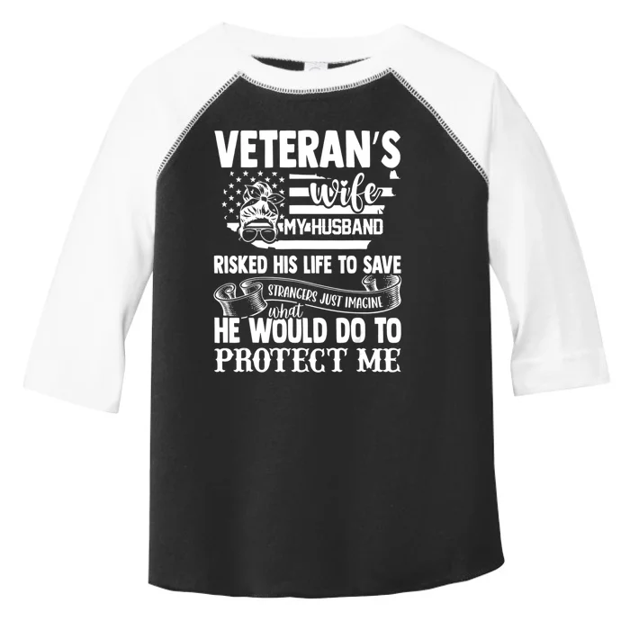 Veteran Wife Army Husband Soldier Saying Cool Military Gift Toddler Fine Jersey T-Shirt