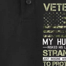 Veteran Wife Army Husband Soldier Saying Cool Military Gift Dry Zone Grid Performance Polo