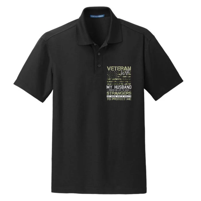 Veteran Wife Army Husband Soldier Saying Cool Military Gift Dry Zone Grid Performance Polo