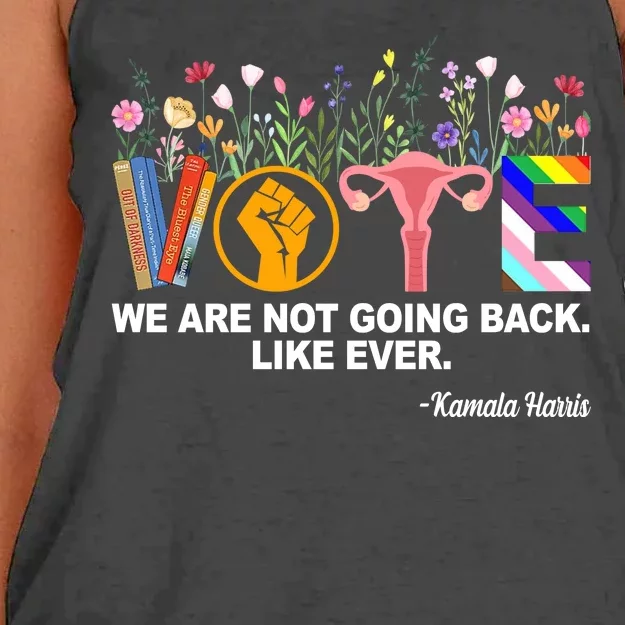 Vote We Are Not Going Back Like Ever Kamala Harris Women's Knotted Racerback Tank