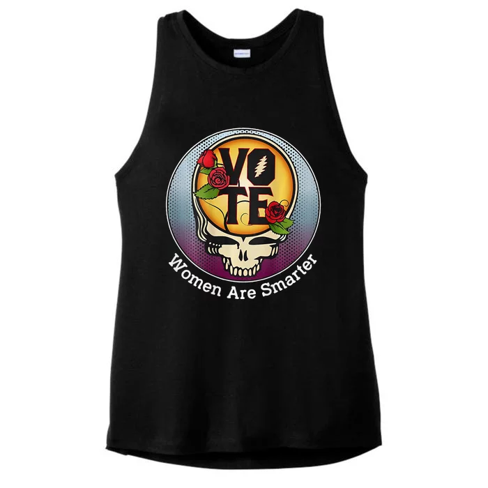 Vote Women Are Smarter Gift Ladies Tri-Blend Wicking Tank