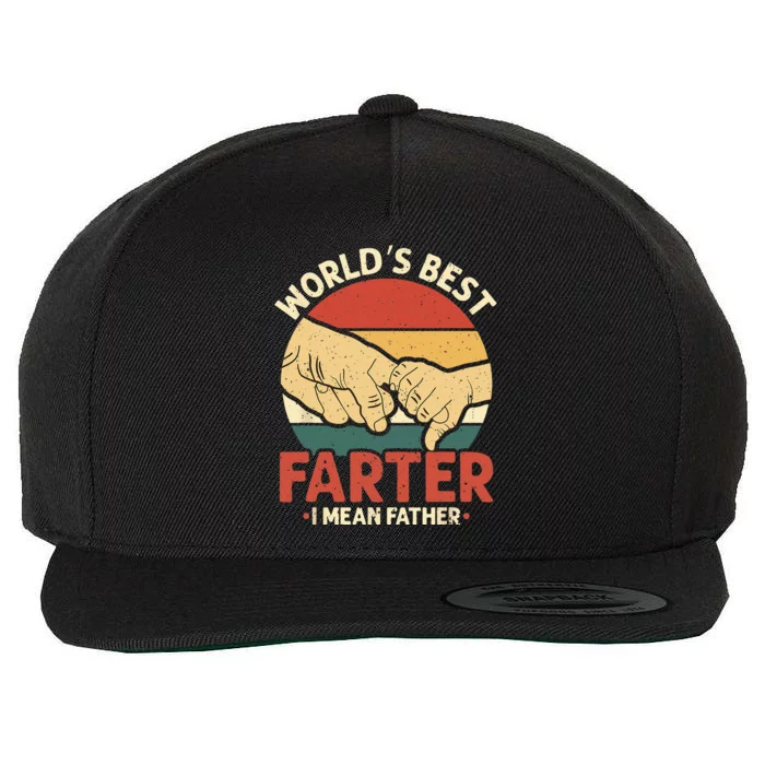 Vintage Worlds Best Farter I Mean Father Wool Snapback Cap