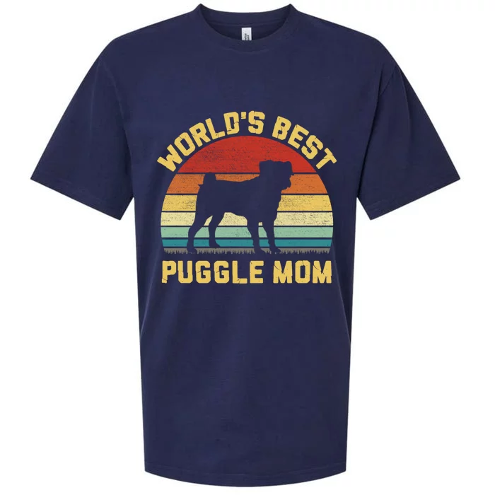 Vintage Worlds Best Puggle Mom Gift Sueded Cloud Jersey T-Shirt