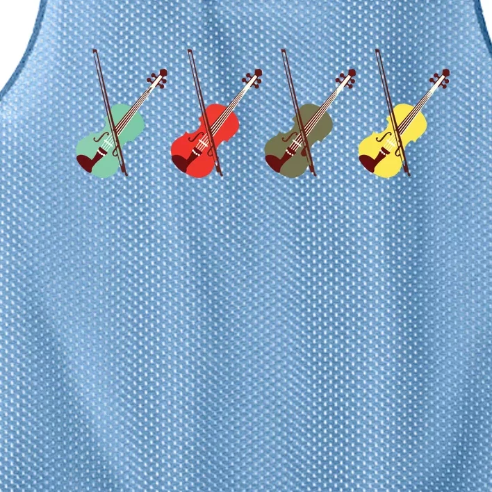 Violin With Bows Orchestra Gift Mesh Reversible Basketball Jersey Tank