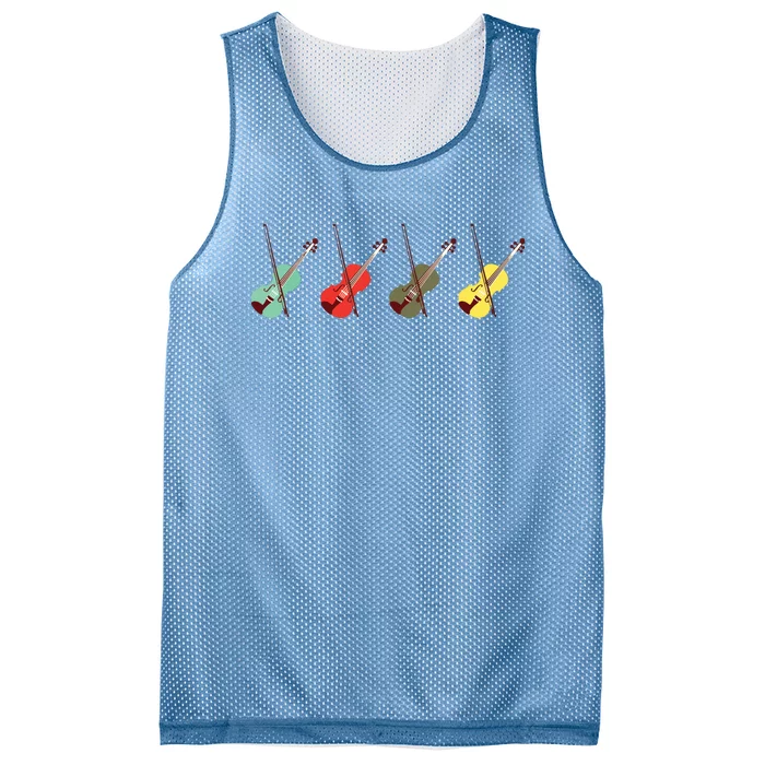 Violin With Bows Orchestra Gift Mesh Reversible Basketball Jersey Tank