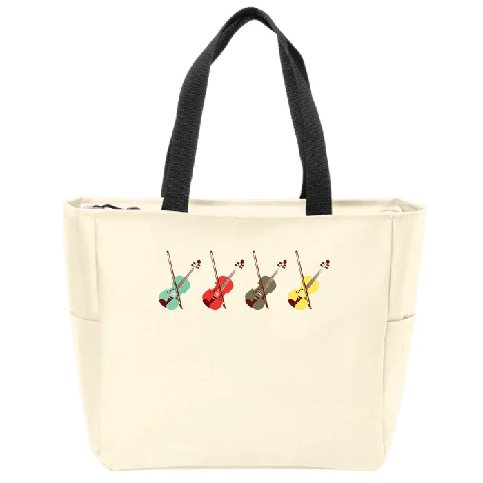 Violin With Bows Orchestra Gift Zip Tote Bag