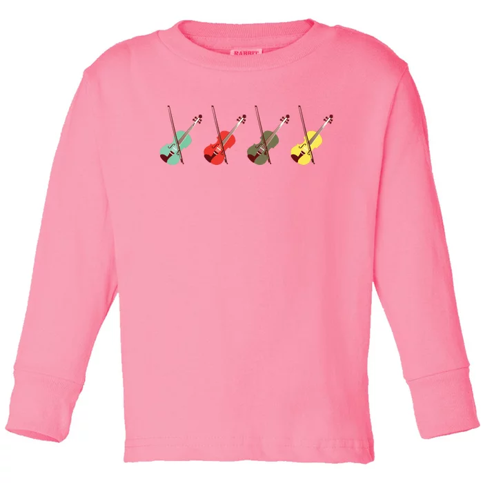 Violin With Bows Orchestra Gift Toddler Long Sleeve Shirt