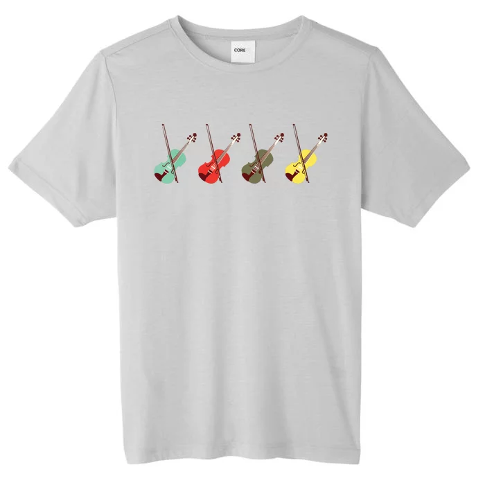 Violin With Bows Orchestra Gift ChromaSoft Performance T-Shirt