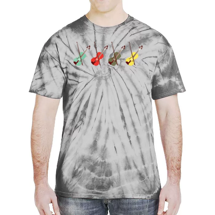 Violin With Bows Orchestra Gift Tie-Dye T-Shirt