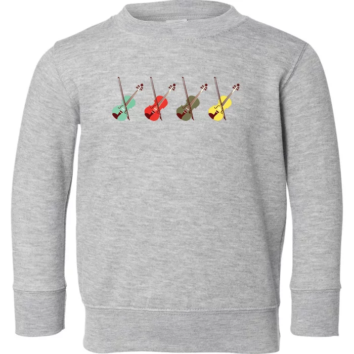 Violin With Bows Orchestra Gift Toddler Sweatshirt