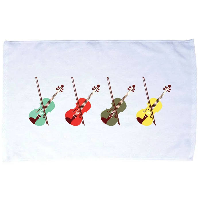 Violin With Bows Orchestra Gift Microfiber Hand Towel