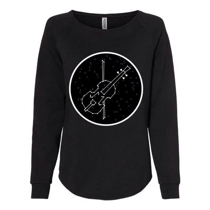 Violin With Bow For Violinist Stars Constellation Gift Womens California Wash Sweatshirt