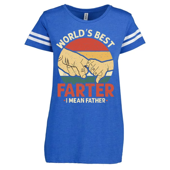 Vintage World's Best Farter I Mean Father Enza Ladies Jersey Football T-Shirt