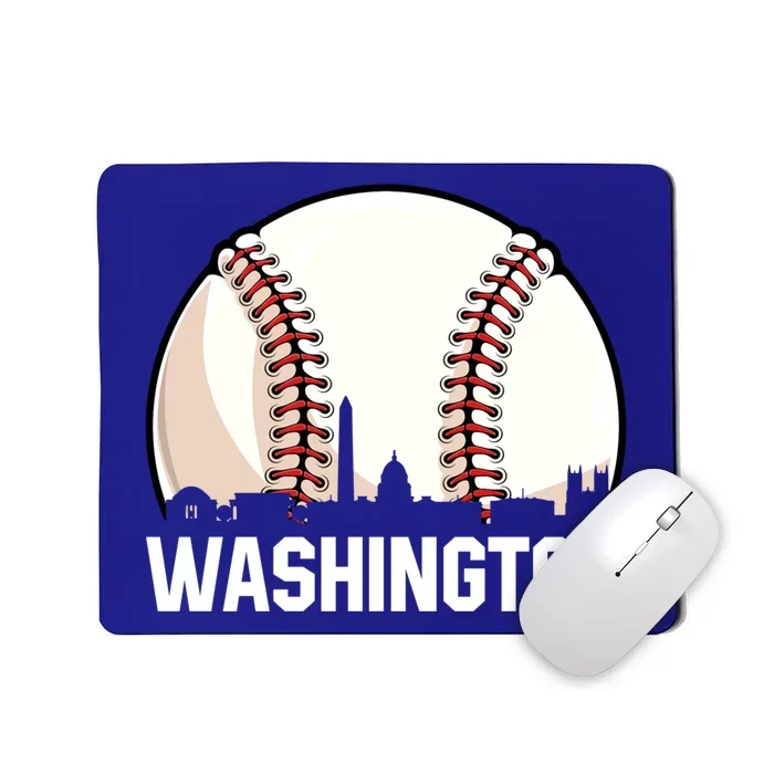 Vintage Washington Cityscape Retro Dad Baseball Lover Great Gift Mousepad