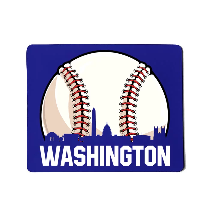 Vintage Washington Cityscape Retro Dad Baseball Lover Great Gift Mousepad