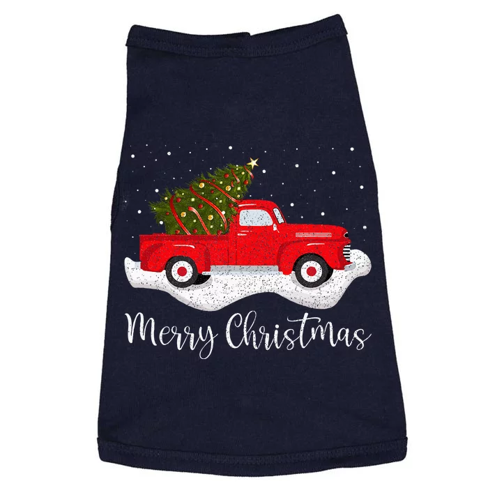 Vintage Wagon Christmas Tree On Car Xmas Red Truck Doggie Tank