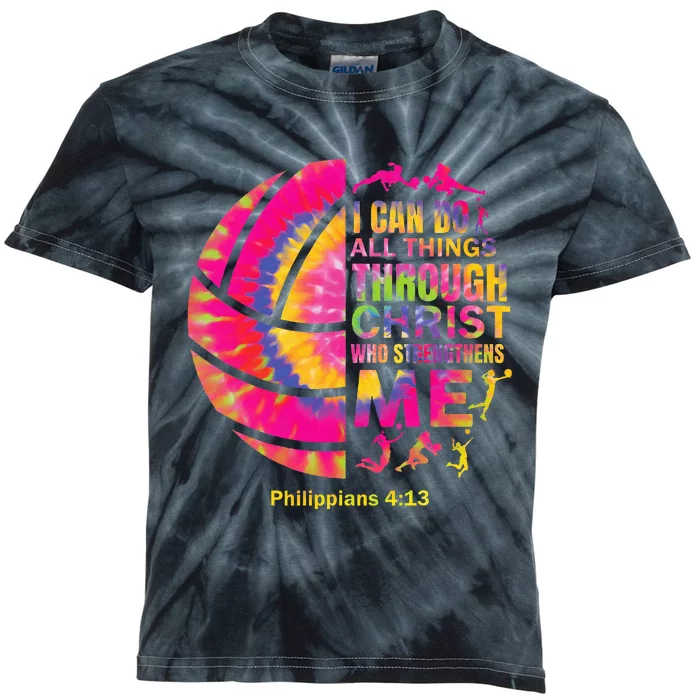 Volleyball Women Christian Christ Kids Tie-Dye T-Shirt