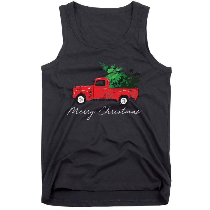 Vintage Wagon Christmas Tree On Car Xmas Vacation Tank Top