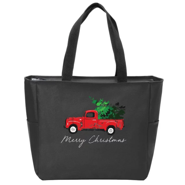 Vintage Wagon Christmas Tree On Car Xmas Vacation Zip Tote Bag