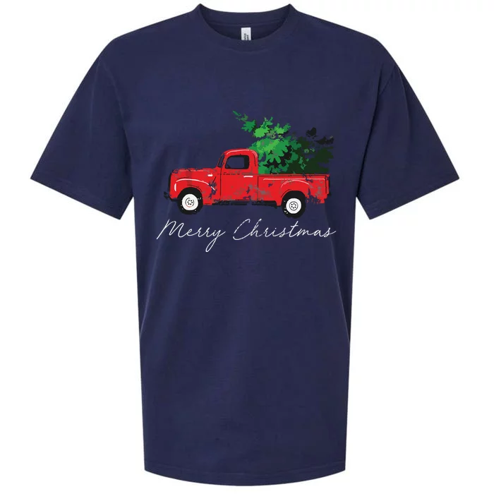 Vintage Wagon Christmas Tree On Car Xmas Vacation Sueded Cloud Jersey T-Shirt