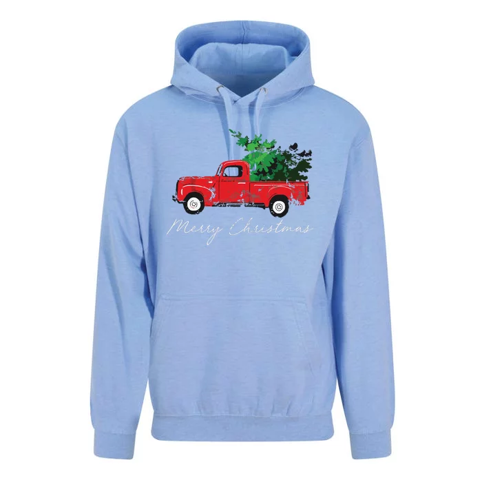 Vintage Wagon Christmas Tree On Car Xmas Vacation Unisex Surf Hoodie