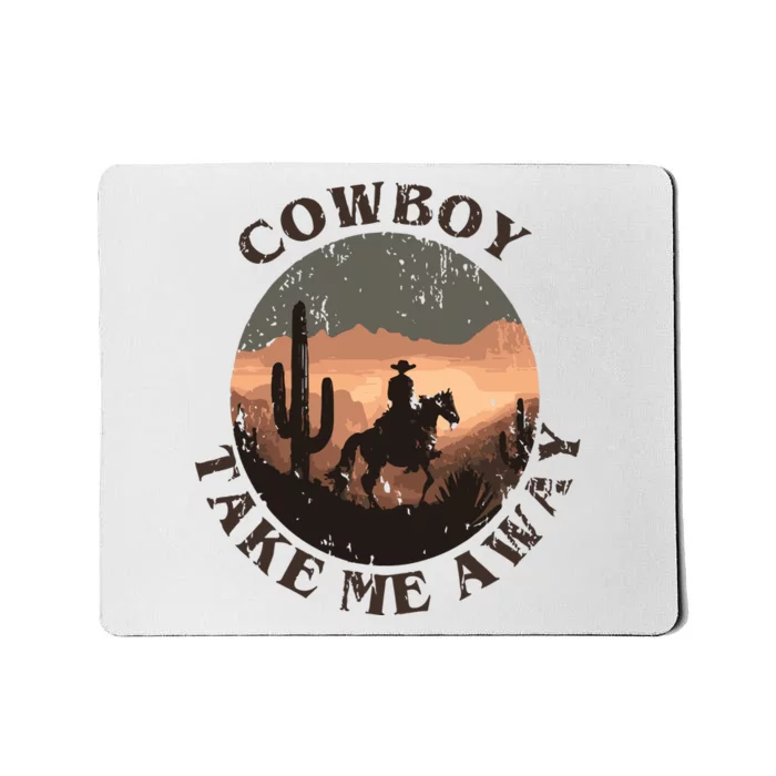 Vintage Western Cowgirl Take Me Away Mousepad