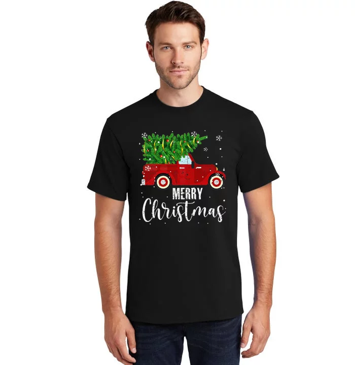 Vintage Wagon Christmas Tree On Car Xmas Vacation Tall T-Shirt