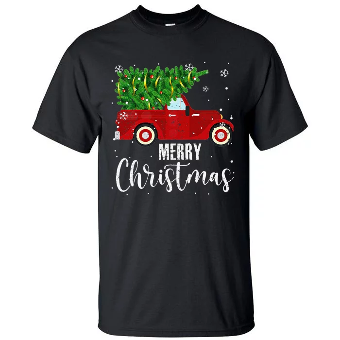 Vintage Wagon Christmas Tree On Car Xmas Vacation Tall T-Shirt