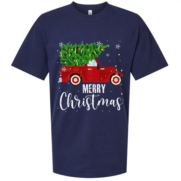 Vintage Wagon Christmas Tree On Car Xmas Vacation Sueded Cloud Jersey T-Shirt