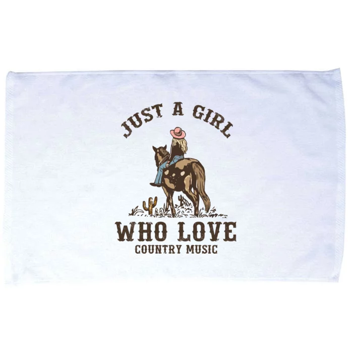 Vintage Western Cowgirl Just A Girl Who Love Country Music Microfiber Hand Towel