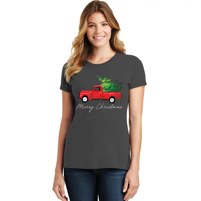 Vintage Wagon Christmas Tree On Car Xmas Vacation Women's T-Shirt