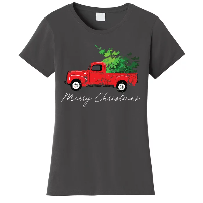 Vintage Wagon Christmas Tree On Car Xmas Vacation Women's T-Shirt