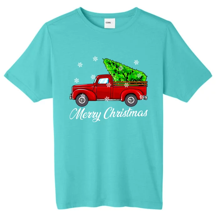 Vintage Wagon Christmas Tree Red Truck Retro Farmer Vacation Meaningful Gift ChromaSoft Performance T-Shirt