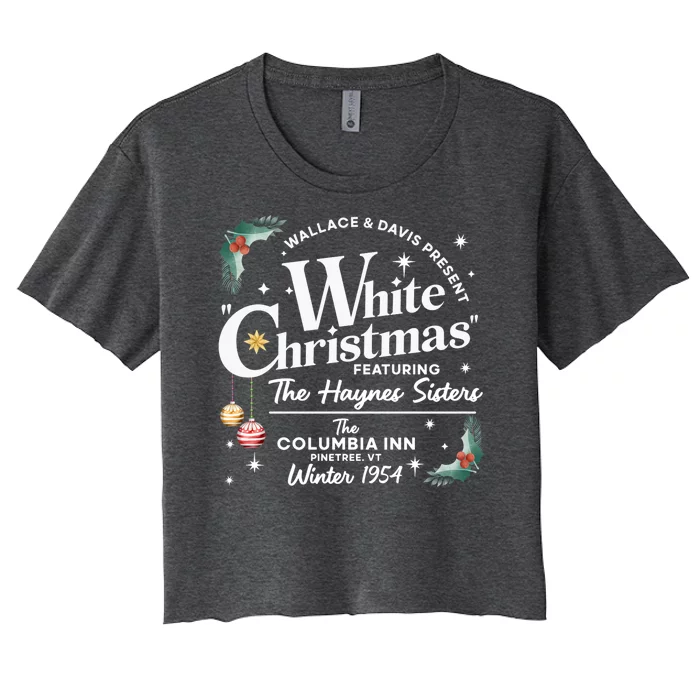 Vintage White Christmas Movie Women's Crop Top Tee