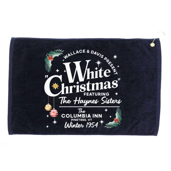 Vintage White Christmas Movie Grommeted Golf Towel