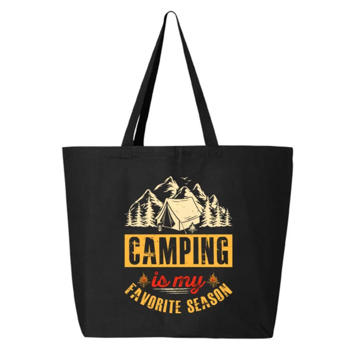 Vintage Wilderness Camping Is My Favorite Season Holiday Gift 25L Jumbo Tote