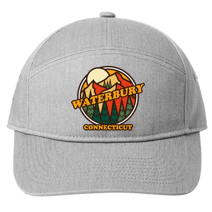 Vintage Waterbury Connecticut Mountain Hiking Souvenir 7-Panel Snapback Hat