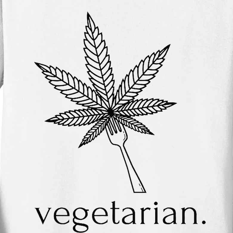 Vegetarian Weed Cannabis Marijuana Cute Funny Stoner Gift Kids Long Sleeve Shirt