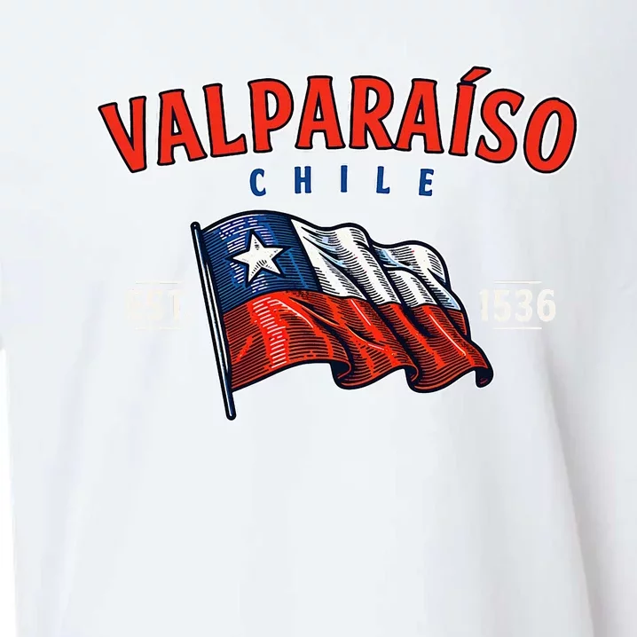 ValparaíSo Waving Chilean Flag Est. 1536 Sueded Cloud Jersey T-Shirt