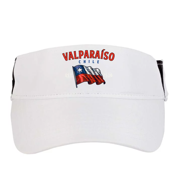 ValparaíSo Waving Chilean Flag Est. 1536 Adult Drive Performance Visor