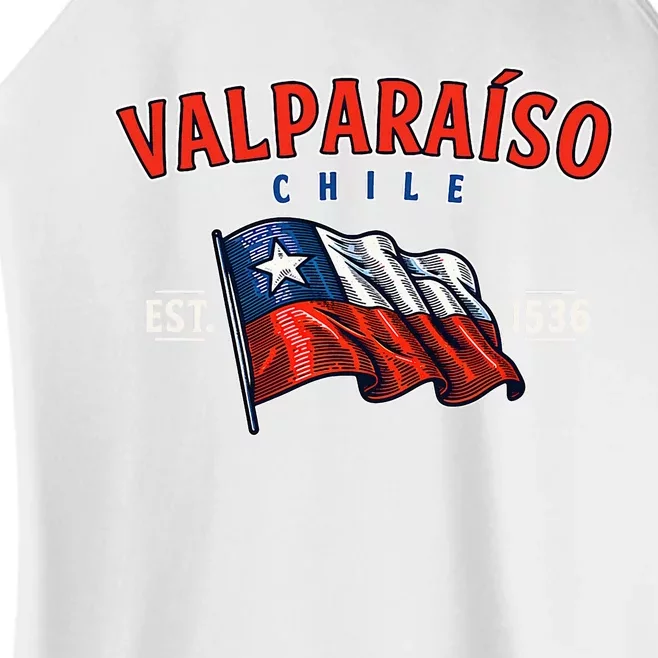 ValparaíSo Waving Chilean Flag Est. 1536 Women’s Perfect Tri Rocker Tank